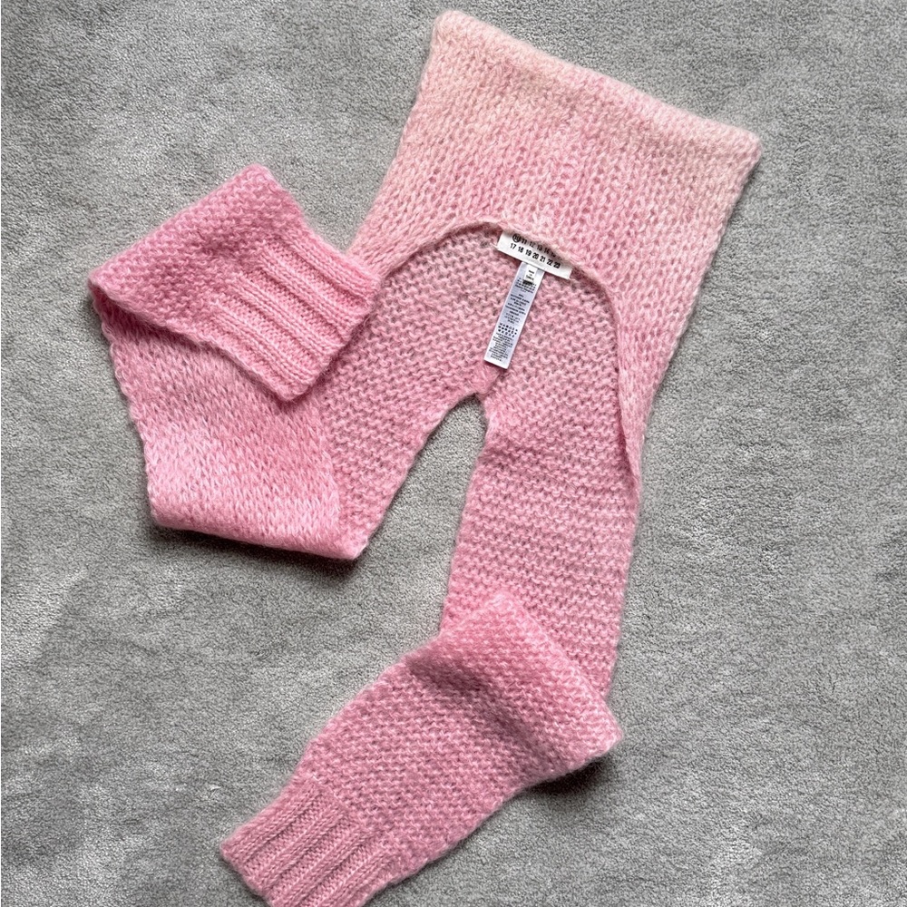 MAISON MARGIELA Pink Faded Mohair Scarf Beanie New
